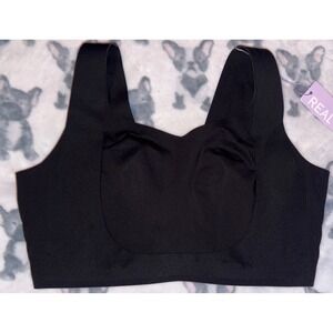 NEW RealWill Full Figure Black Wirefree Push-up Minimizer Comfort Bra, XL